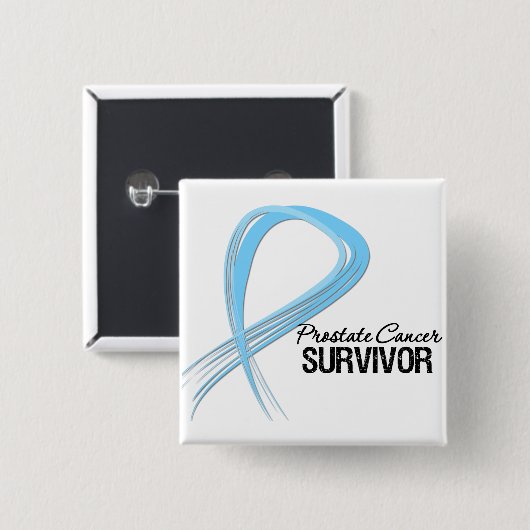 Grunge Ribbon Prostatakrebsüberlebung Button (Vorne & Hinten)