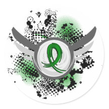 Grunge Ribbon und Flügel Traumatisches Gehirnverle