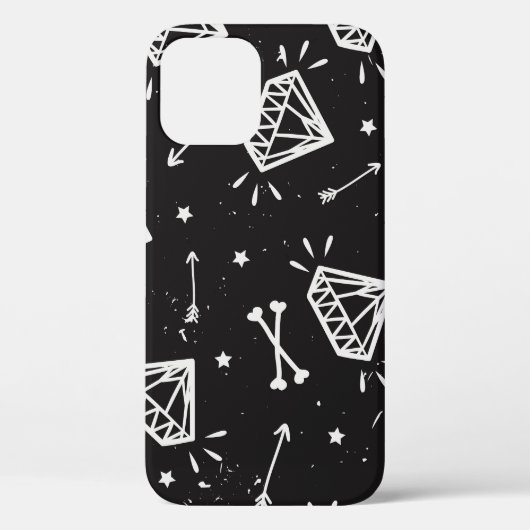 Grunge Rock: Diamanten, Knochen Muster. Case-Mate iPhone Hülle (Rückseite)