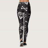 Grunge Rock: Diamanten, Knochen Muster. Leggings (Rückseite)