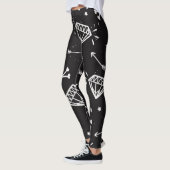 Grunge Rock: Diamanten, Knochen Muster. Leggings (Links)