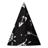 Grunge Rock: Diamanten, Knochen Muster. Partyhütchen (Rückseite)
