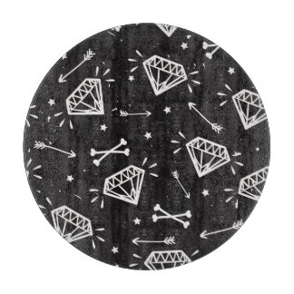Grunge Rock: Diamanten, Knochen Muster. Schneidebrett