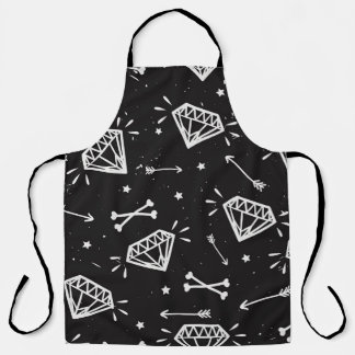 Grunge Rock: Diamanten, Knochen Muster. Schürze