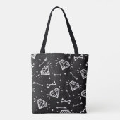 Grunge Rock: Diamanten, Knochen Muster. Tasche (Rückseite)