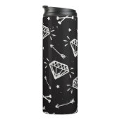 Grunge Rock: Diamanten, Knochen Muster. Thermosbecher (Nach rechts gedreht)