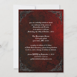 Grunge Rose Damask Gotische Einladung