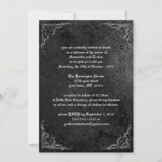 Grunge Rose Damask Gotische Einladung