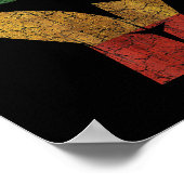 Grunge Rot Gelb Schwarze Faust Schwarze Lebensmatt Poster (Ecke)