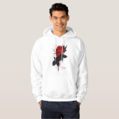 Grunge-Rote-Rosen-Kapuzenpullover Hoodie (Vorne ganz)