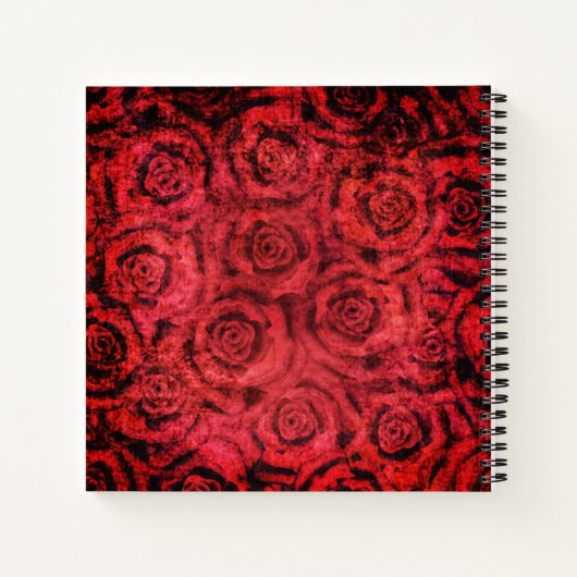 Grunge, rote Rosen Notizblock (Rückseite)