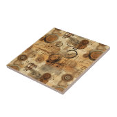 Grunge Rustic Steampunk-Uhr Fliese (Seite)