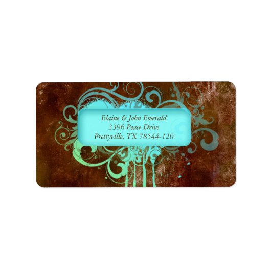 Grunge Rustic Vintage Wedding Address Label Adressaufkleber (Vorne)