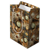 Grunge Rustikale Dampfsperre (10) Mittlere Geschenktüte (Rückseite Schrägansicht)