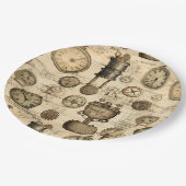 Grunge Rustikale Dampfsperre (14) Pappteller (Schrägansicht)