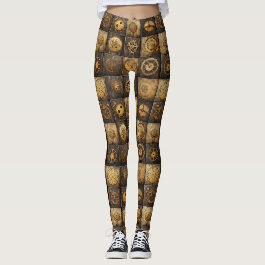 Grunge Rustikale Dampfsperre (15) Leggings (Vorderseite)
