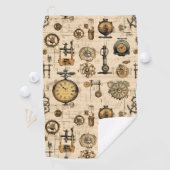 Grunge Rustikale Steampunkuhr (13) Golfhandtuch (Insitu)