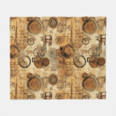 Grunge Rustikale Steampunkuhr (1) Fleecedecke (Vorderseite (Horizontal))