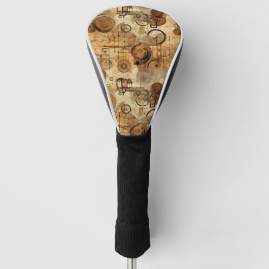 Grunge Rustikale Steampunkuhr (1) Golf Headcover (Vorderseite)