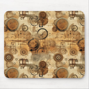 Grunge Rustikale Steampunkuhr (1) Mousepad