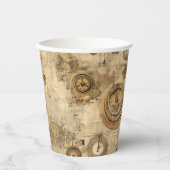 Grunge Rustikale Steampunkuhr (2) Pappbecher (Vorderseite)