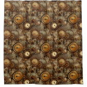 Grunge Rustikale Steampunkuhr (3) Duschvorhang (Vorderseite)