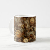 Grunge Rustikale Steampunkuhr (3) Kaffeetasse (Vorderseite Links)