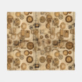 Grunge Rustikale Steampunkuhr (4) Fleecedecke (Vorderseite (Horizontal))