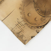 Grunge Rustikale Steampunkuhr (4) Fleecedecke (Ecke)