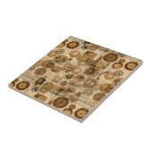 Grunge Rustikale Steampunkuhr (4) Fliese (Seite)