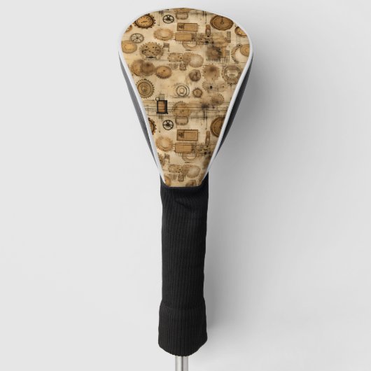 Grunge Rustikale Steampunkuhr (4) Golf Headcover (Vorderseite)