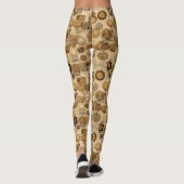 Grunge Rustikale Steampunkuhr (4) Leggings (Rückseite)