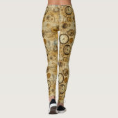 Grunge Rustikale Steampunkuhr (5) Leggings (Rückseite)