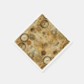 Grunge Rustikale Steampunkuhr (5) Serviette (Ecke)