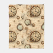 Grunge Rustikale Steampunkuhr (6) Fleecedecke (Vorderseite)