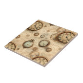 Grunge Rustikale Steampunkuhr (6) Fliese (Seite)