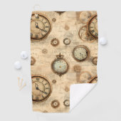 Grunge Rustikale Steampunkuhr (6) Golfhandtuch (Insitu)