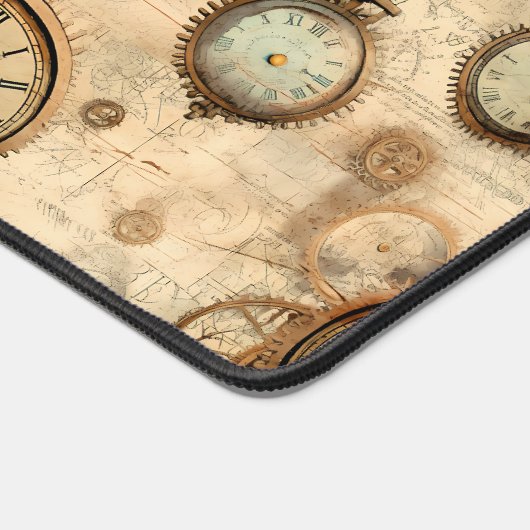 Grunge Rustikale Steampunkuhr (6) Schreibtischunterlage (Ecke)