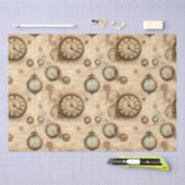 Grunge Rustikale Steampunkuhr (6) Seidenpapier (Handwerk)