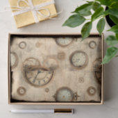 Grunge Rustikale Steampunkuhr (6) Seidenpapier (Geschenk)