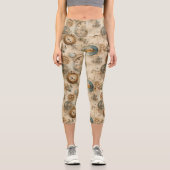 Grunge Rustikale Steampunkuhr (7) Capri Leggings (Vorderseite)
