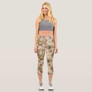 Grunge Rustikale Steampunkuhr (7) Capri Leggings