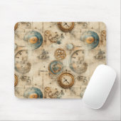 Grunge Rustikale Steampunkuhr (7) Mousepad (Mit Mouse)