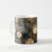 Grunge Rustikale Steampunkuhr (8) Kaffeetasse (Vorderseite Links)