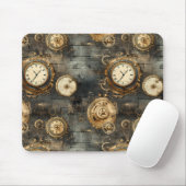 Grunge Rustikale Steampunkuhr (8) Mousepad (Mit Mouse)