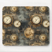 Grunge Rustikale Steampunkuhr (8) Mousepad (Vorne)