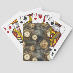 Grunge Rustikale Steampunkuhr (8) Spielkarten