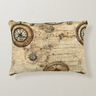 Grunge Rustikale Steampunkuhr (9) Dekokissen