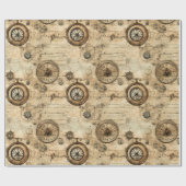 Grunge Rustikale Steampunkuhr (9) Geschenkpapier (Flach)