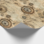Grunge Rustikale Steampunkuhr (9) Geschenkpapier (Ecke)